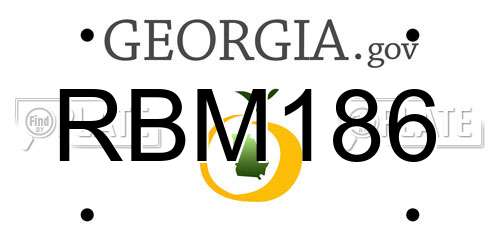 RBM186 Georgia License Plate
