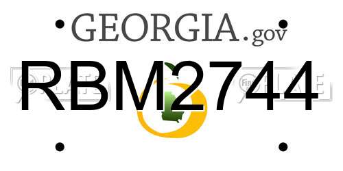 RBM2744 Georgia License Plate