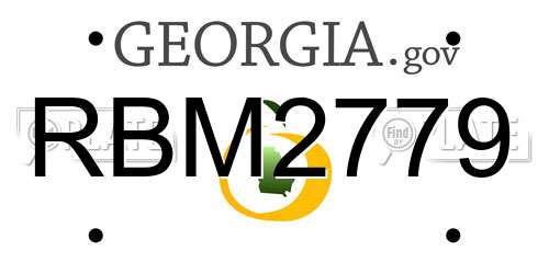 RBM2779 Georgia License Plate