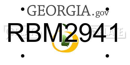 RBM2941 Georgia License Plate