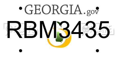 RBM3435 Georgia License Plate