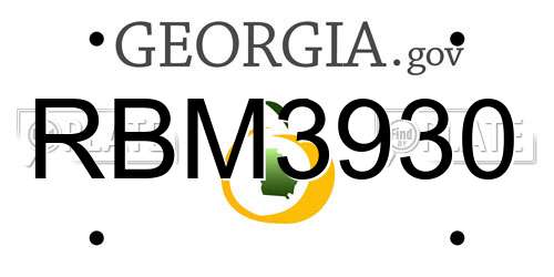 RBM3930 Georgia License Plate