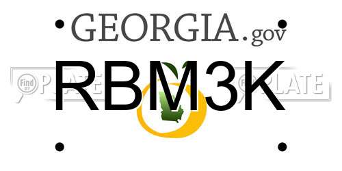 RBM3K Georgia License Plate