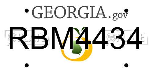 RBM4434 Georgia License Plate