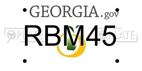 RBM45 Georgia License Plate