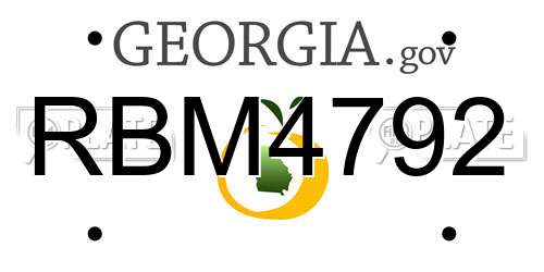 RBM4792 Georgia License Plate