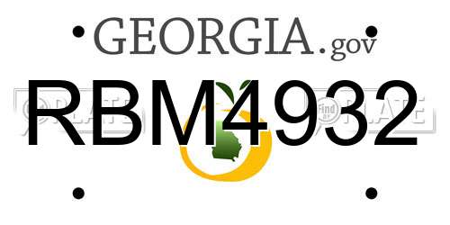 RBM4932 Georgia License Plate