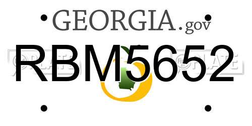 RBM5652 Georgia License Plate