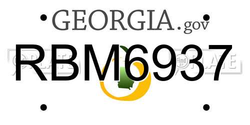 RBM6937 Georgia License Plate