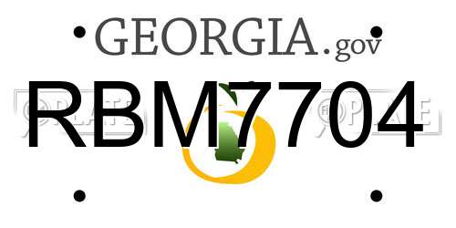 RBM7704 Georgia License Plate