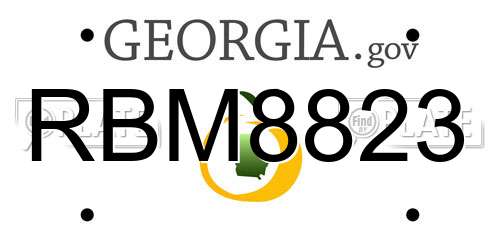 RBM8823 Georgia License Plate