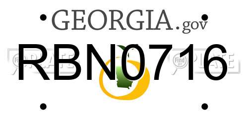 RBN0716 Georgia License Plate