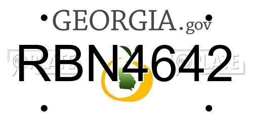 RBN4642 Georgia License Plate