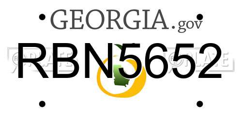 RBN5652 Georgia License Plate