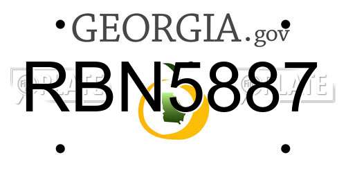 RBN5887 Georgia License Plate