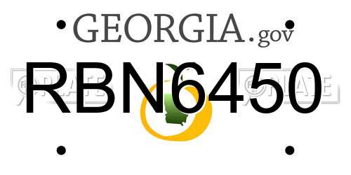 RBN6450 Georgia License Plate