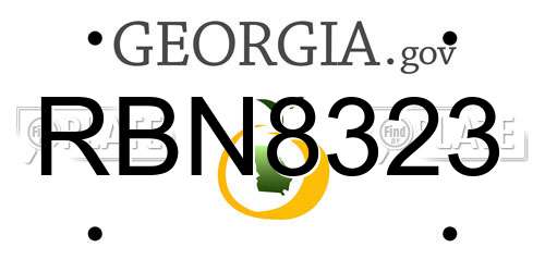 RBN8323 Georgia License Plate