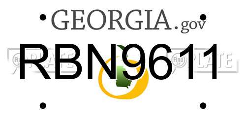 RBN9611 Georgia License Plate
