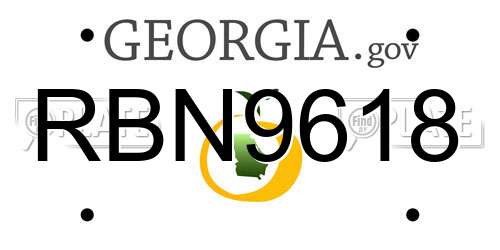 RBN9618 Georgia License Plate