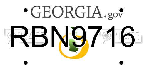 RBN9716 Georgia License Plate