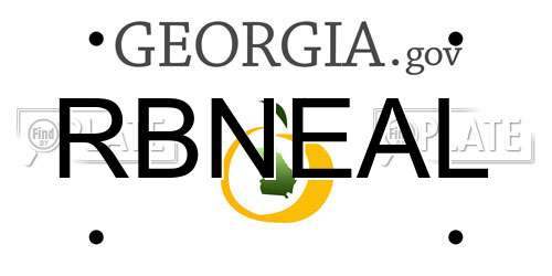 RBNEAL Georgia License Plate