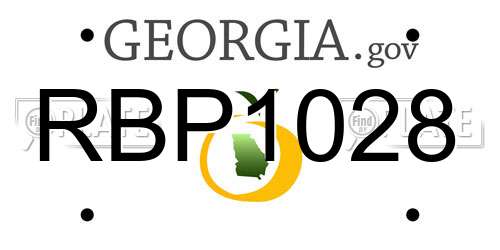 RBP1028 Georgia License Plate