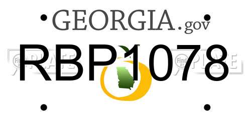 RBP1078 Georgia License Plate