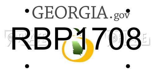RBP1708 Georgia License Plate