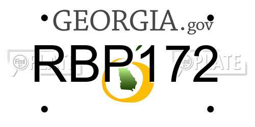 RBP172 Georgia License Plate