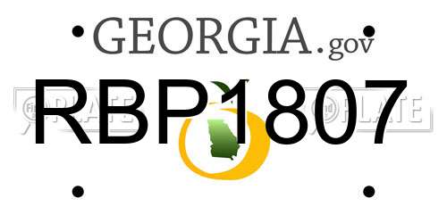 RBP1807 Georgia License Plate