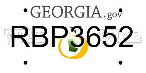 RBP3652 Georgia License Plate