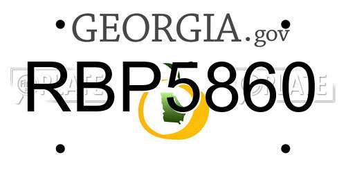 RBP5860 Georgia License Plate