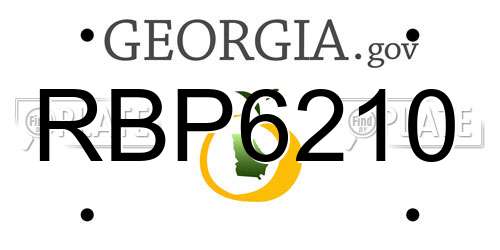 RBP6210 Georgia License Plate