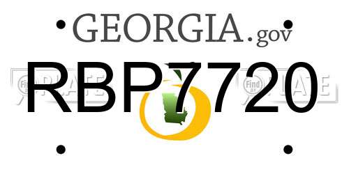 RBP7720 Georgia License Plate