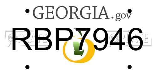 RBP7946 Georgia License Plate