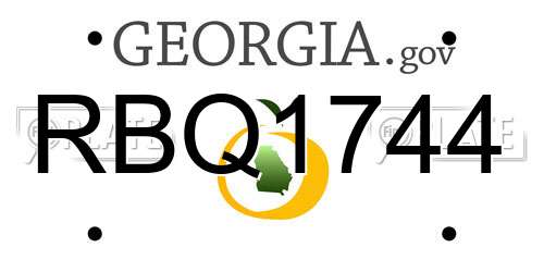 RBQ1744 Georgia License Plate