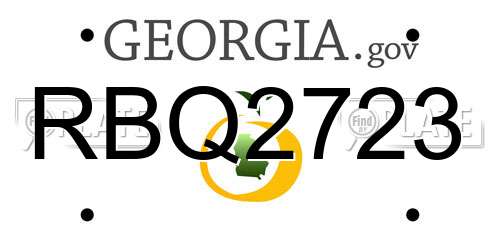 RBQ2723 Georgia License Plate
