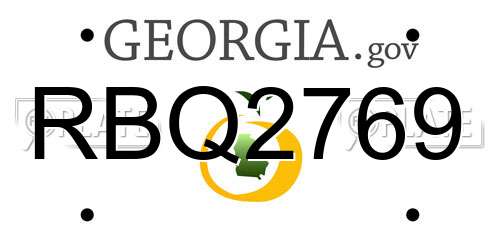 RBQ2769 Georgia License Plate