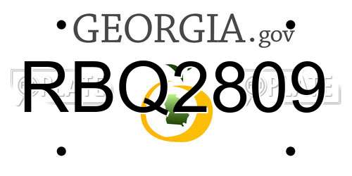 RBQ2809 Georgia License Plate