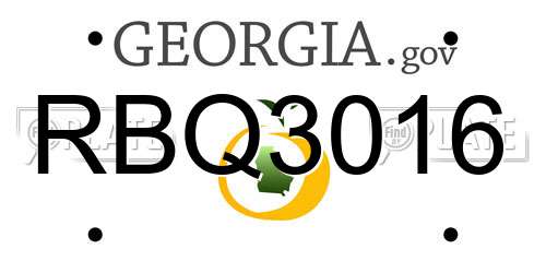 RBQ3016 Georgia License Plate