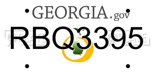 RBQ3395 Georgia License Plate