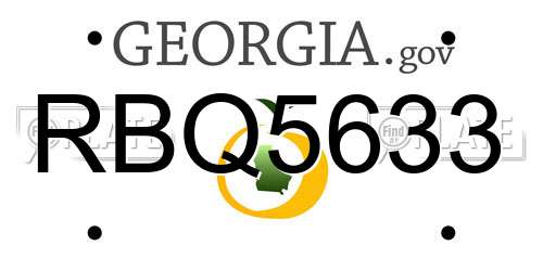 RBQ5633 Georgia License Plate