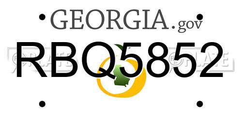 RBQ5852 Georgia License Plate