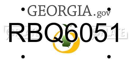 RBQ6051 Georgia License Plate