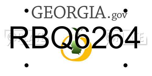 RBQ6264 Georgia License Plate