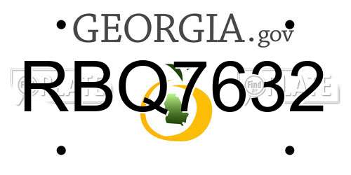 RBQ7632 Georgia License Plate