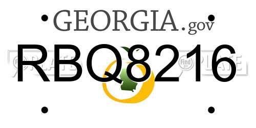 RBQ8216 Georgia License Plate