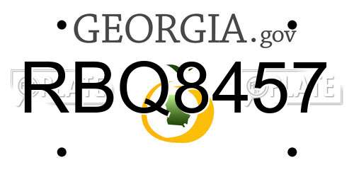 RBQ8457 Georgia License Plate
