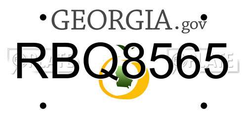 RBQ8565 Georgia License Plate