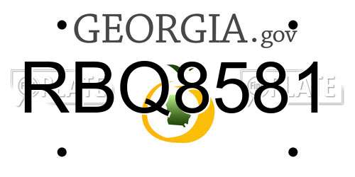 RBQ8581 Georgia License Plate